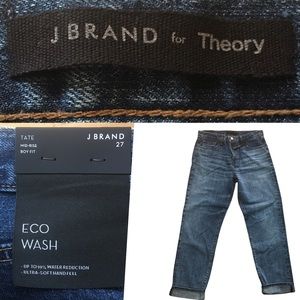 NWT J Brand for Theory women’s 27 Tate Mid-Rise Boy Fit $255
